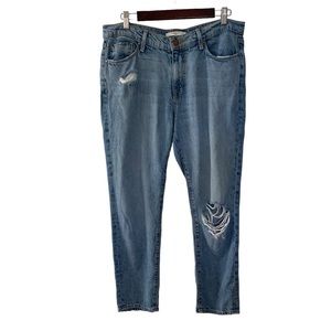 Fidelity Denim Women’s Girlfriend Blue Jeans Size 29x28 Distressed Mid Rise